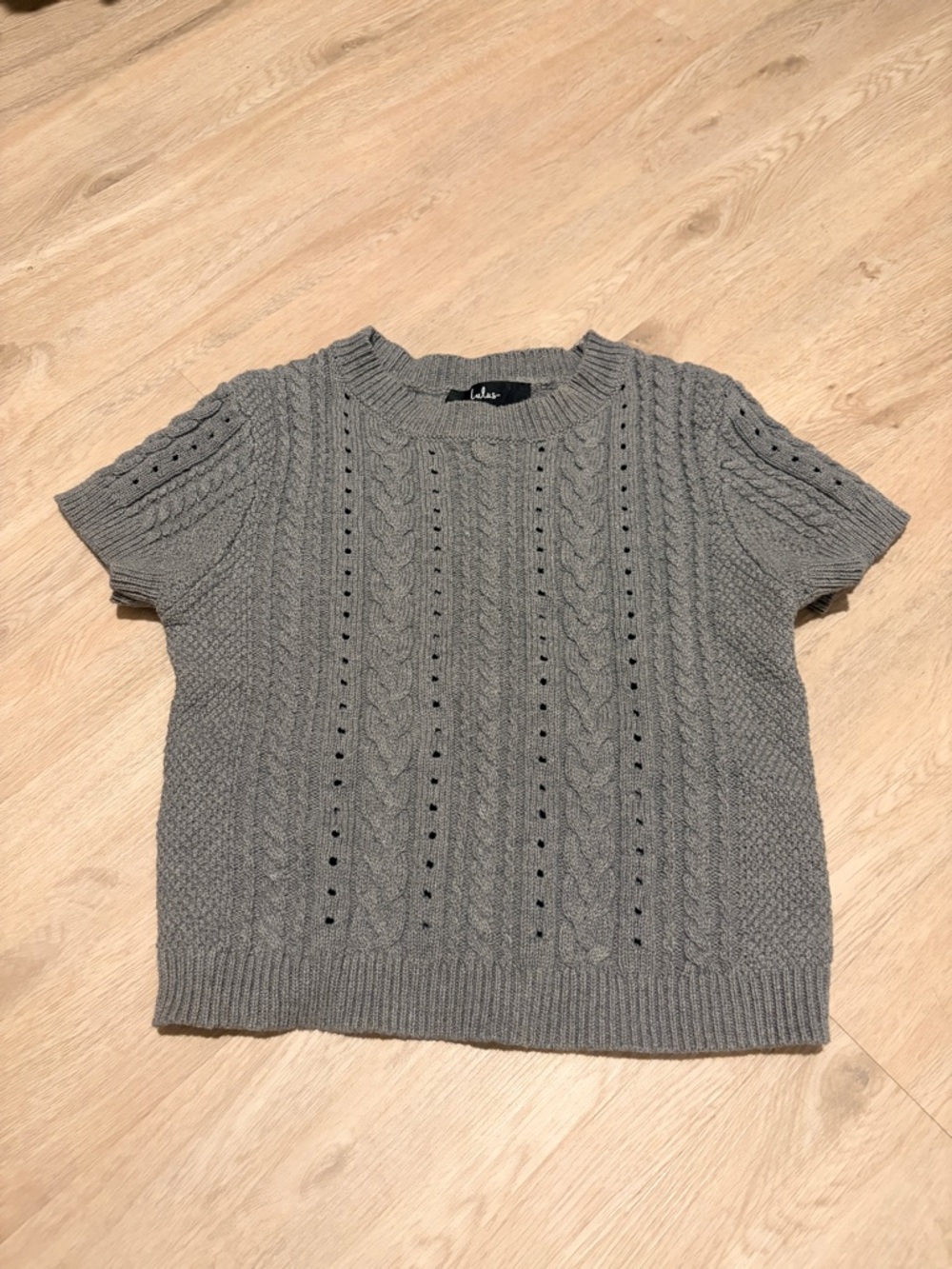 Lulus Gray Ribbed Knit Crewneck Sweater